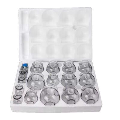 Vuurcupping set 16 glazen cups